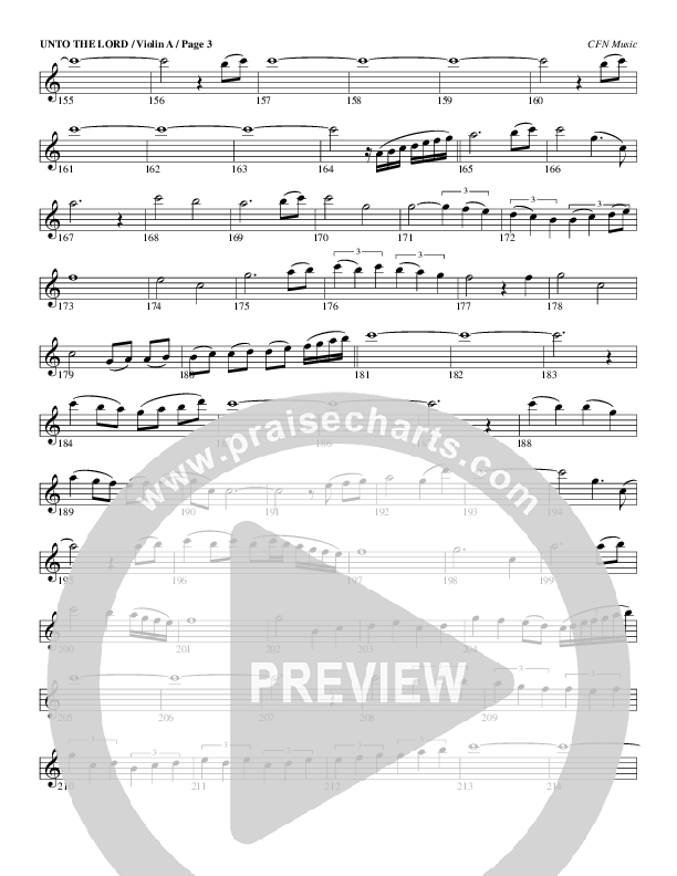 Unto The Lord Violin 1 (Christ For The Nations)