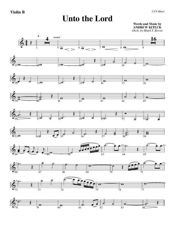 Unto The Lord Violin 2 (Christ For The Nations)