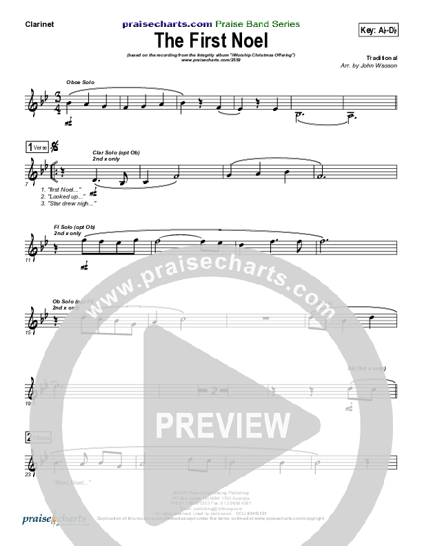 The First Noel Clarinet (Hillsong Worship)