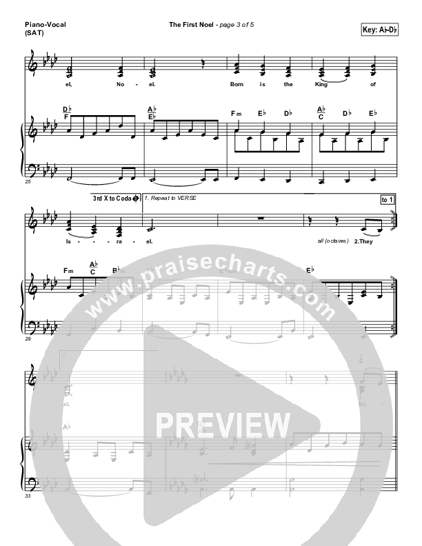The First Noel Piano/Vocal (SATB) (Hillsong Worship)