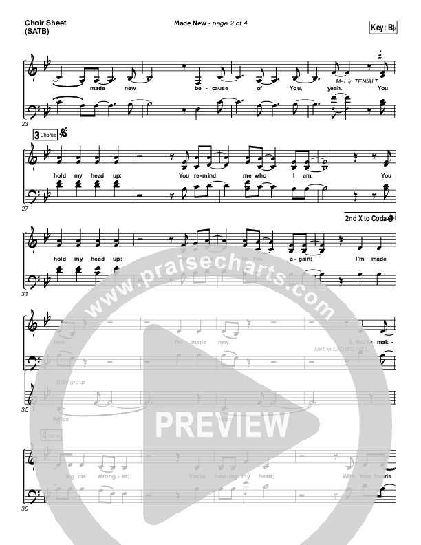 Made New Choir Sheet (SATB) (Lincoln Brewster)