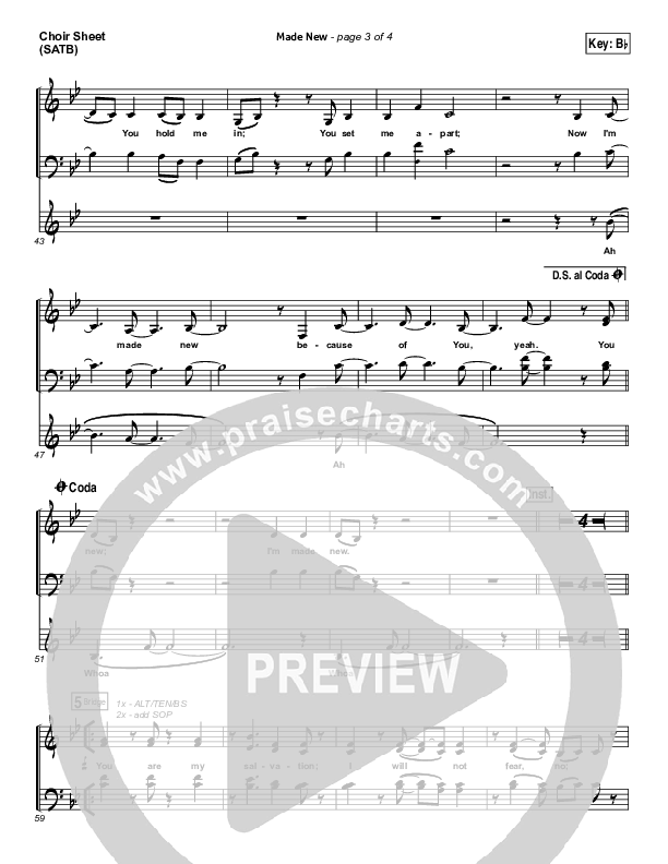 Made New Choir Sheet (SATB) (Lincoln Brewster)