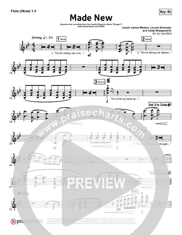 Made New Flute/Oboe 1/2/3 (Lincoln Brewster)