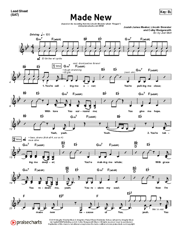 Made New Lead Sheet (SAT) (Lincoln Brewster)