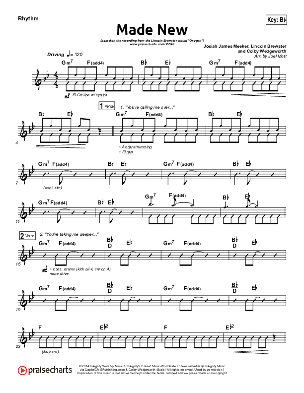 Made New Rhythm Chart (Lincoln Brewster)