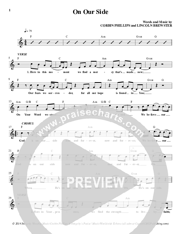 On Our Side Lead Sheet (Lincoln Brewster)