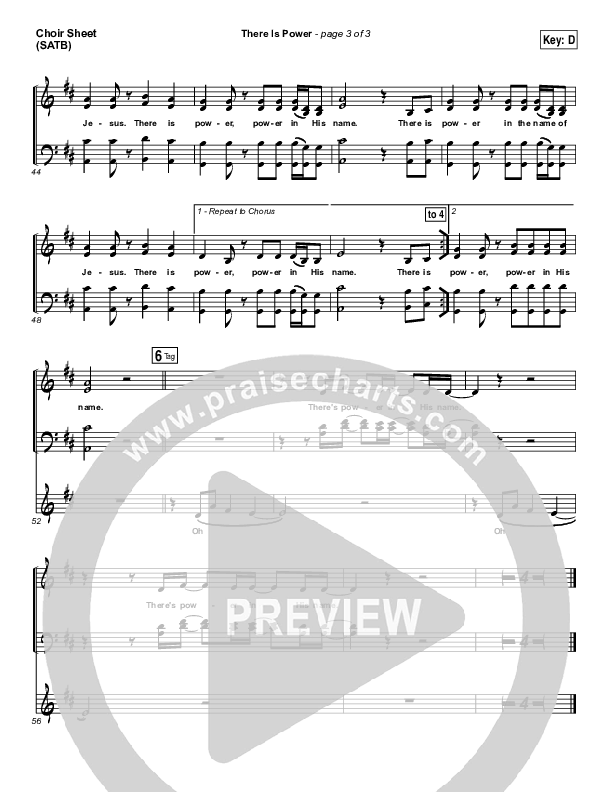 There Is Power Choir Sheet (SATB) (Lincoln Brewster)