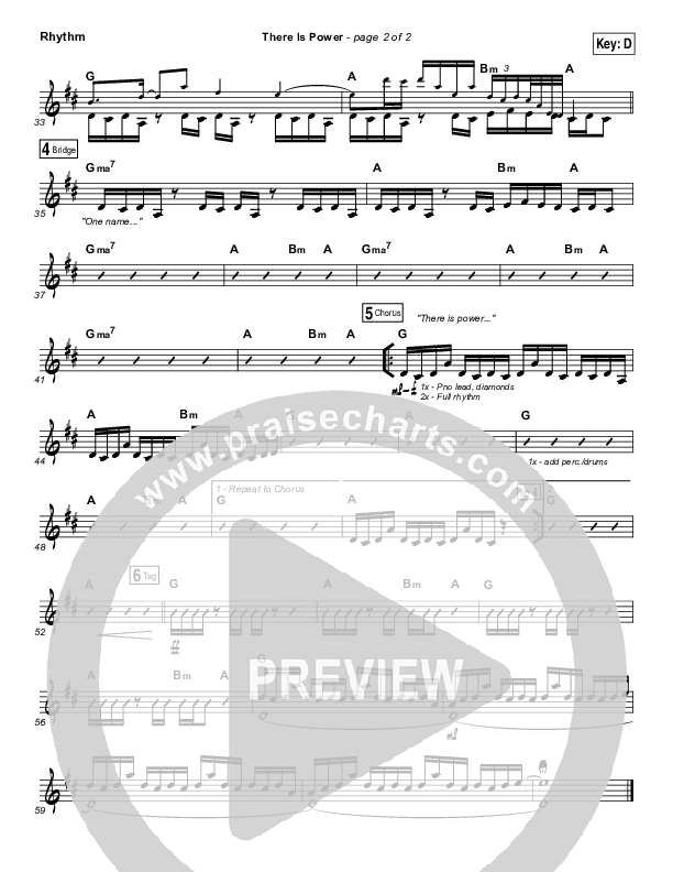 There Is Power Rhythm Chart (Lincoln Brewster)