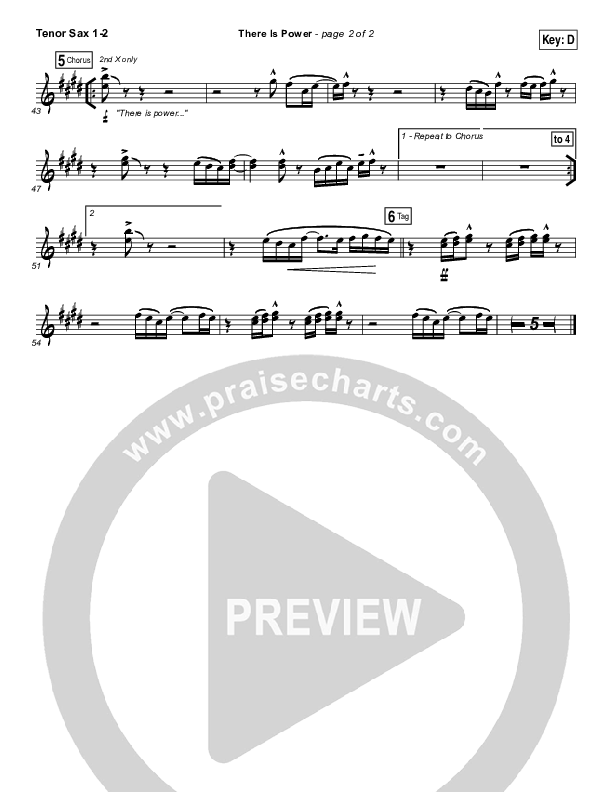 There Is Power Tenor Sax 1/2 (Lincoln Brewster)