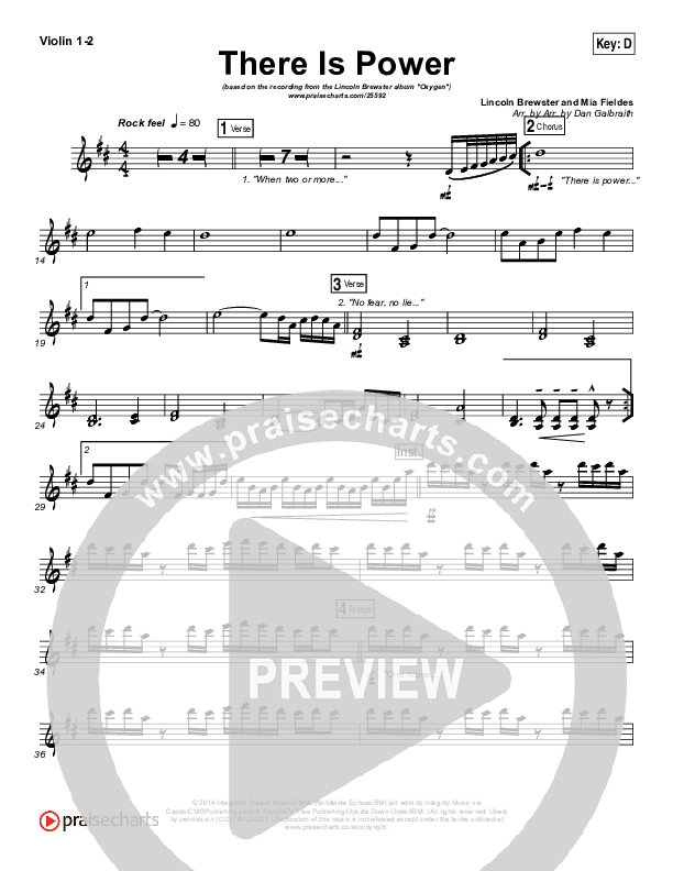 There Is Power Violin 1/2 (Lincoln Brewster)