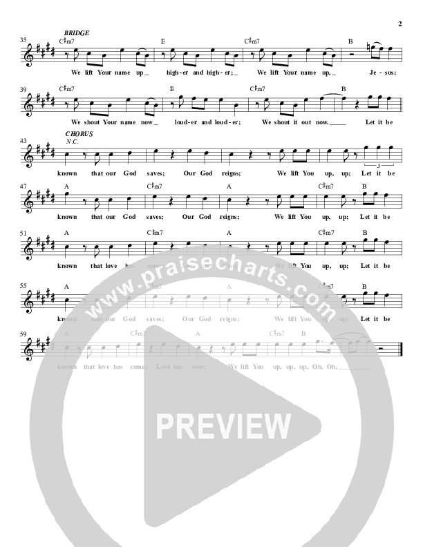 Let It Be Known Lead Sheet (Lincoln Brewster)