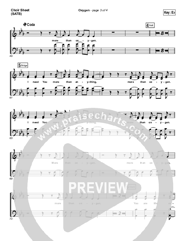 Oxygen Choir Vocals (SATB) (Lincoln Brewster)