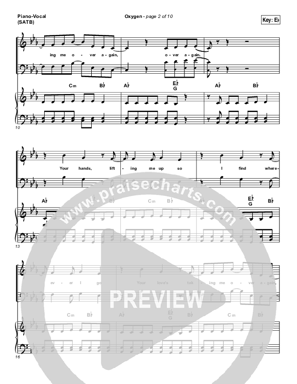 Oxygen Piano/Vocal (SATB) (Lincoln Brewster)