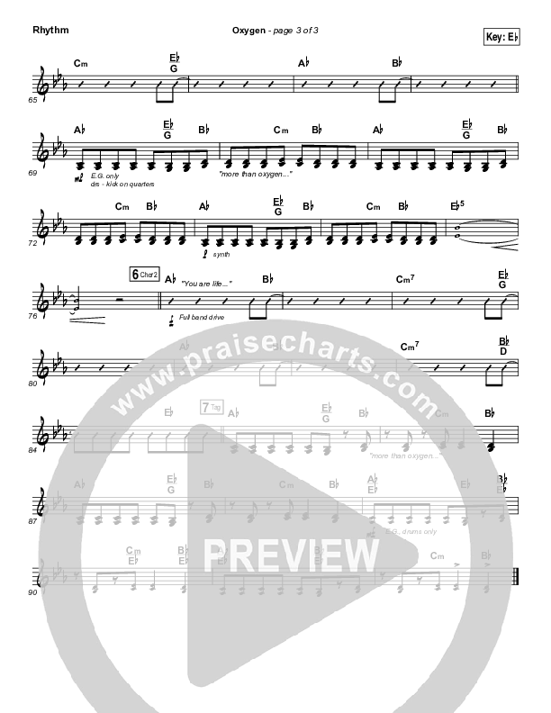 Oxygen Rhythm Chart (Lincoln Brewster)