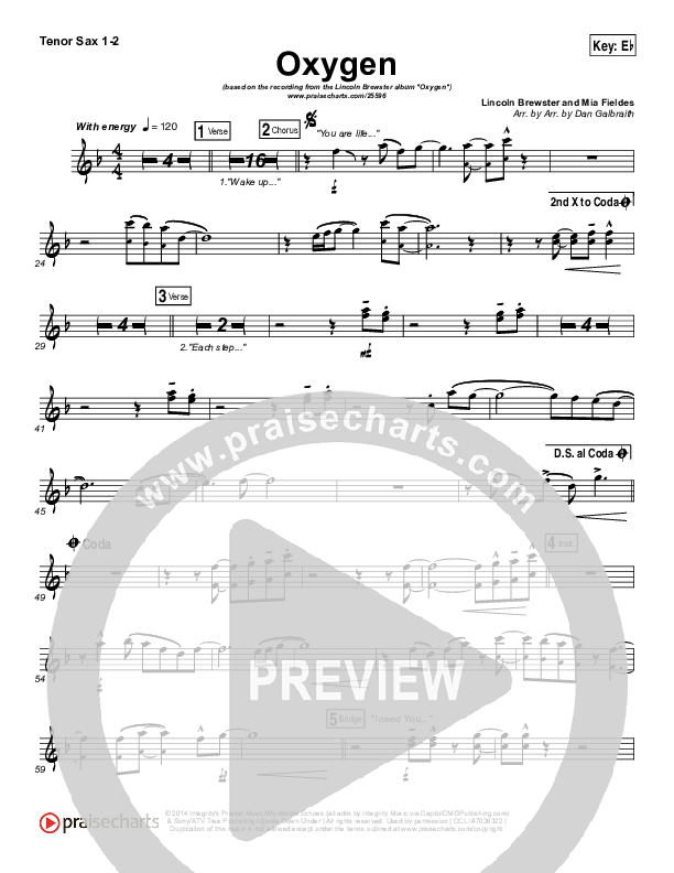 Oxygen Tenor Sax 1/2 (Lincoln Brewster)