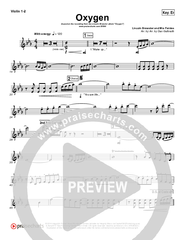 Oxygen Violin 1/2 (Lincoln Brewster)