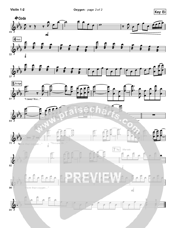 Oxygen Violin 1/2 (Lincoln Brewster)