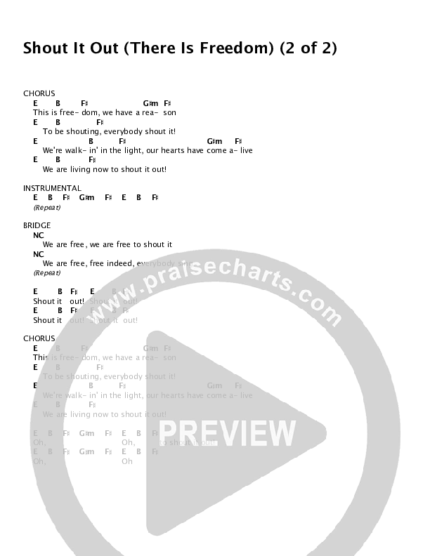 Shout It Out (There Is Freedom) Chord Chart (Lincoln Brewster)