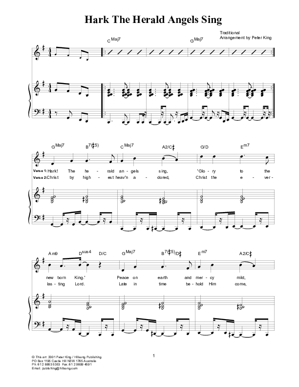 Hark The Herald Angels Sing Lead & Piano (Hillsong Worship)