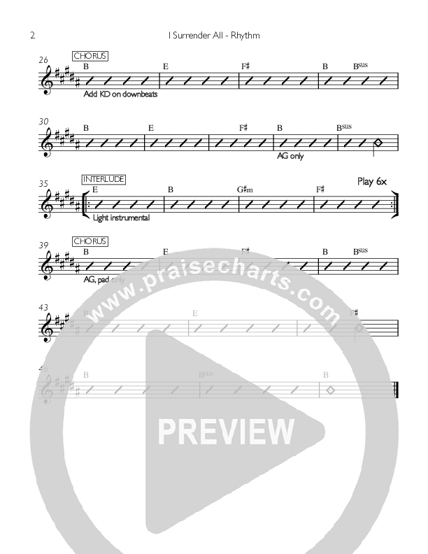 I Surrender All Rhythm Chart (Valley Worship / Ashley Beckford)