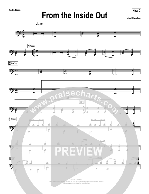 From The Inside Out Cello/Bass (Hillsong Worship)