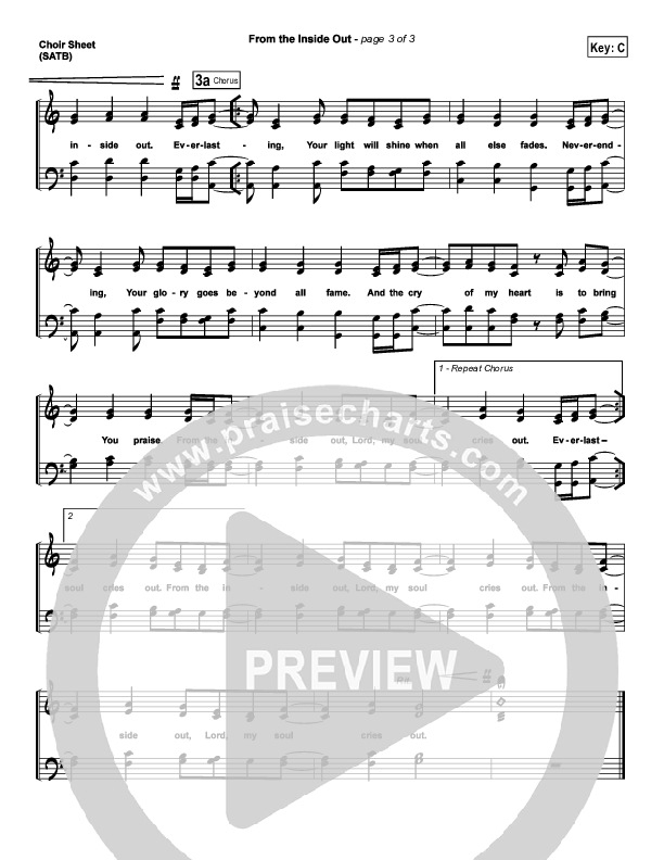 From The Inside Out Choir Sheet (SATB) (Hillsong Worship)