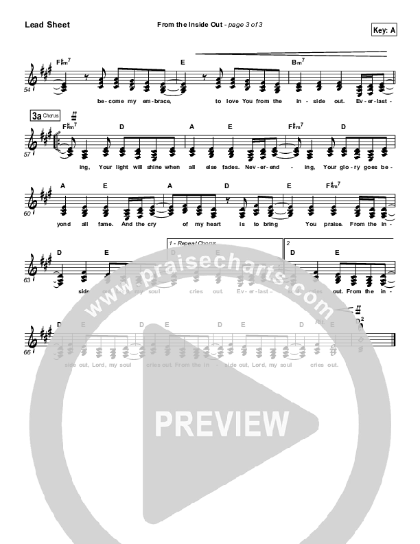 From The Inside Out Lead Sheet (Hillsong Worship)