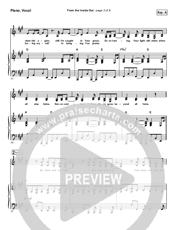 From The Inside Out Piano/Vocal (Hillsong Worship)
