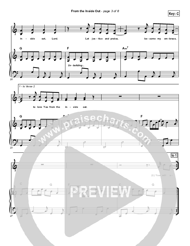 From The Inside Out Piano/Vocal (SAT) (Hillsong Worship)