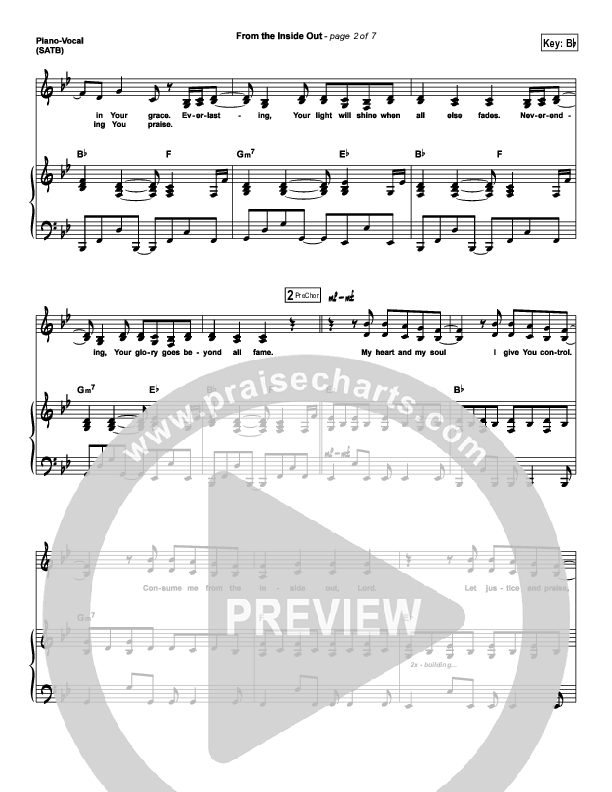 From The Inside Out Piano/Vocal & Lead (Hillsong Worship)