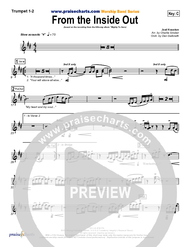 From The Inside Out Trumpet 1,2 (Hillsong Worship)