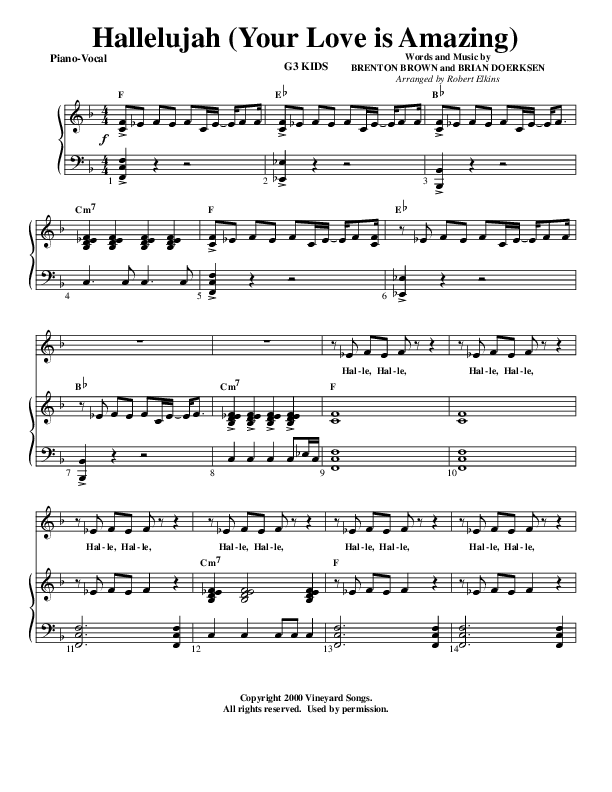 Hallelujah (Your Love Is Amazing) Lead & Piano (G3 Kids)