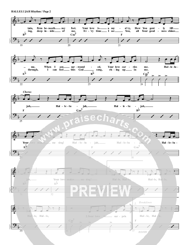 Hallelujah (Your Love Is Amazing) Rhythm Chart (G3 Kids)