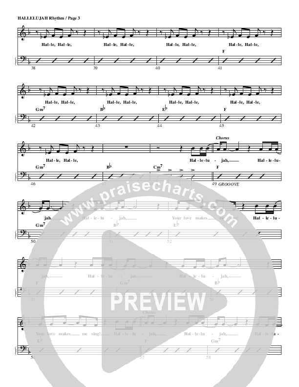 Hallelujah (Your Love Is Amazing) Rhythm Chart (G3 Kids)