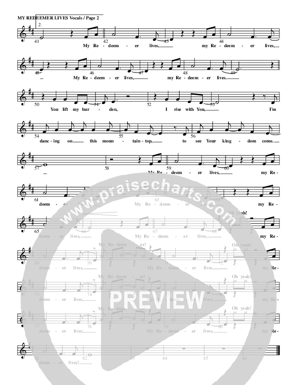 My Redeemer Lives Lead Sheet (G3 Kids)