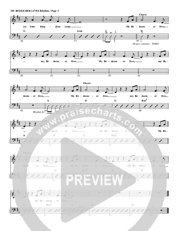 My Redeemer Lives Rhythm Chart (G3 Kids)