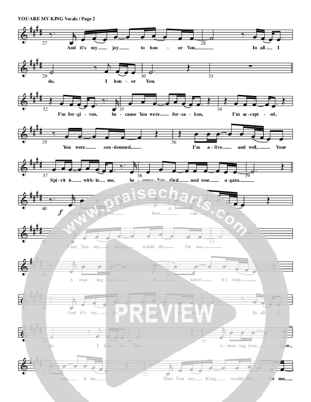You Are My King (Amazing Love) Lead Sheet (G3 Kids)