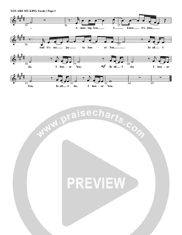 You Are My King (Amazing Love) Lead Sheet (G3 Kids)