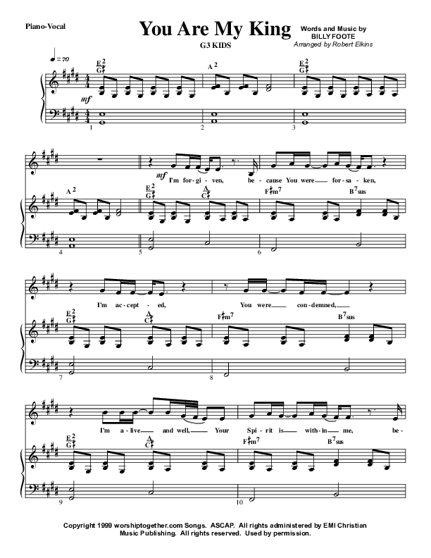 You Are My King (Amazing Love) Lead & Piano (G3 Kids)