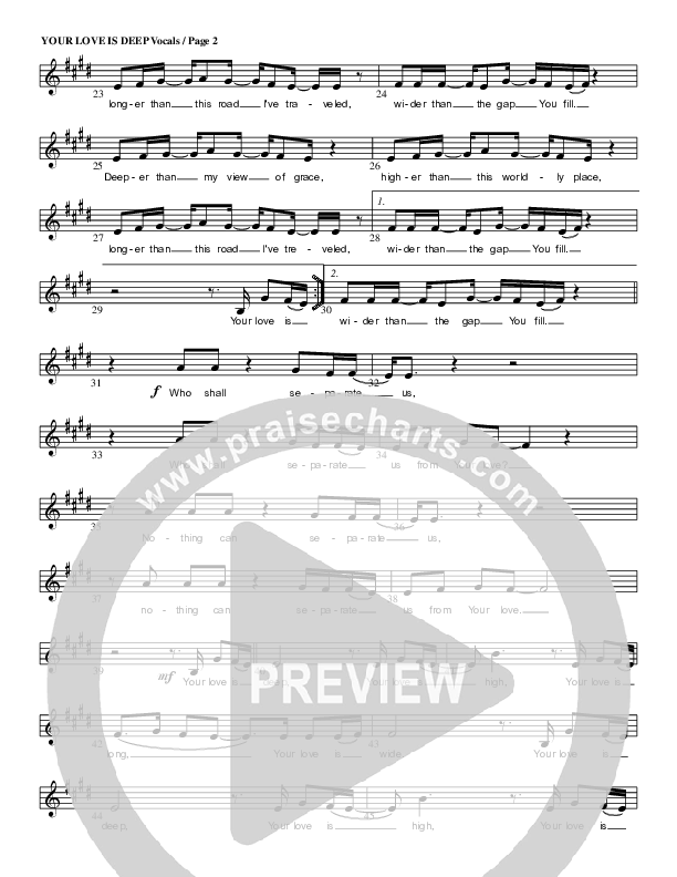 Your Love Is Deep Lead Sheet (G3 Kids)
