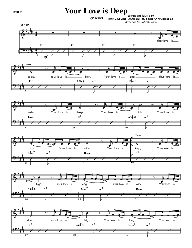 Your Love Is Deep Rhythm Chart (G3 Kids)