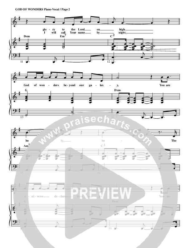 God Of Wonders Lead & Piano (G3 Kids)