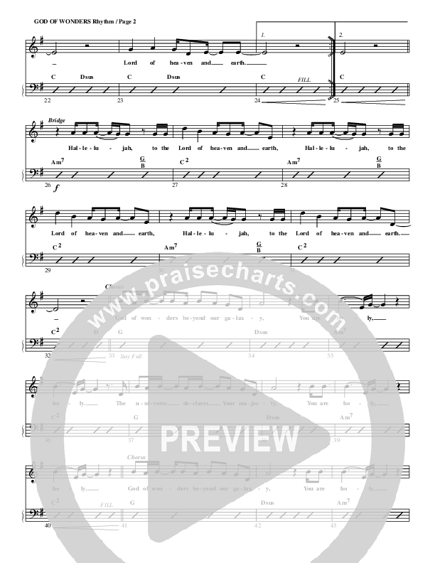 God Of Wonders Rhythm Chart (G3 Kids)