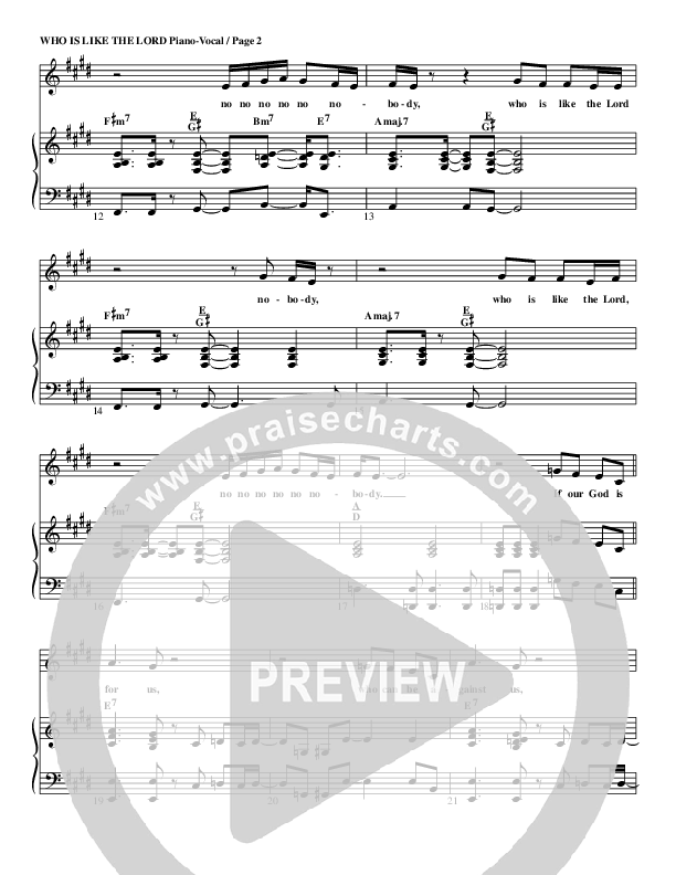 Who Is Like The Lord Piano/Vocal (G3 Kids)