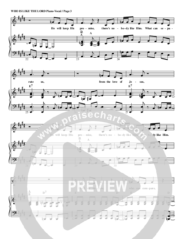 Who Is Like The Lord Piano/Vocal (G3 Kids)