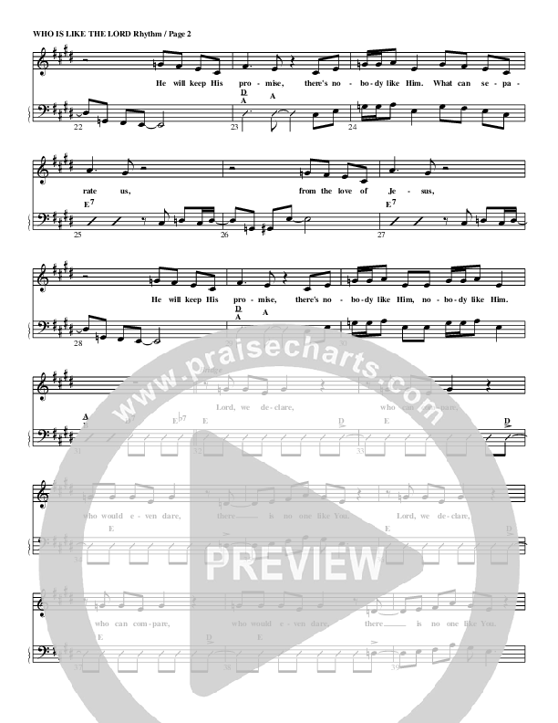 Who Is Like The Lord Rhythm Chart (G3 Kids)