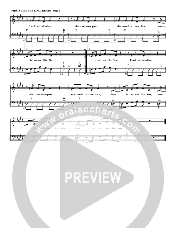 Who Is Like The Lord Rhythm Chart (G3 Kids)