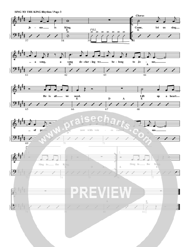 Sing To The King Rhythm Chart (G3 Kids)