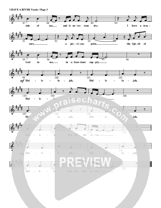 I Have A River Lead Sheet (G3 Kids)