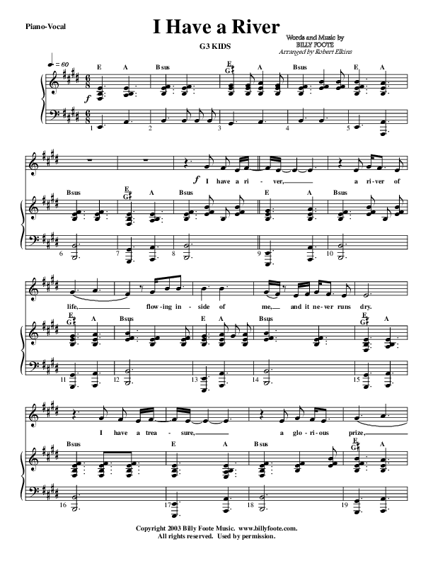 I Have A River Lead & Piano (G3 Kids)